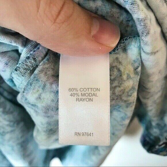 PureJill (J. Jill) Women's Medium Peacock Faux Wrap Half Sleeved Tunic Blouse - Picture 4 of 7